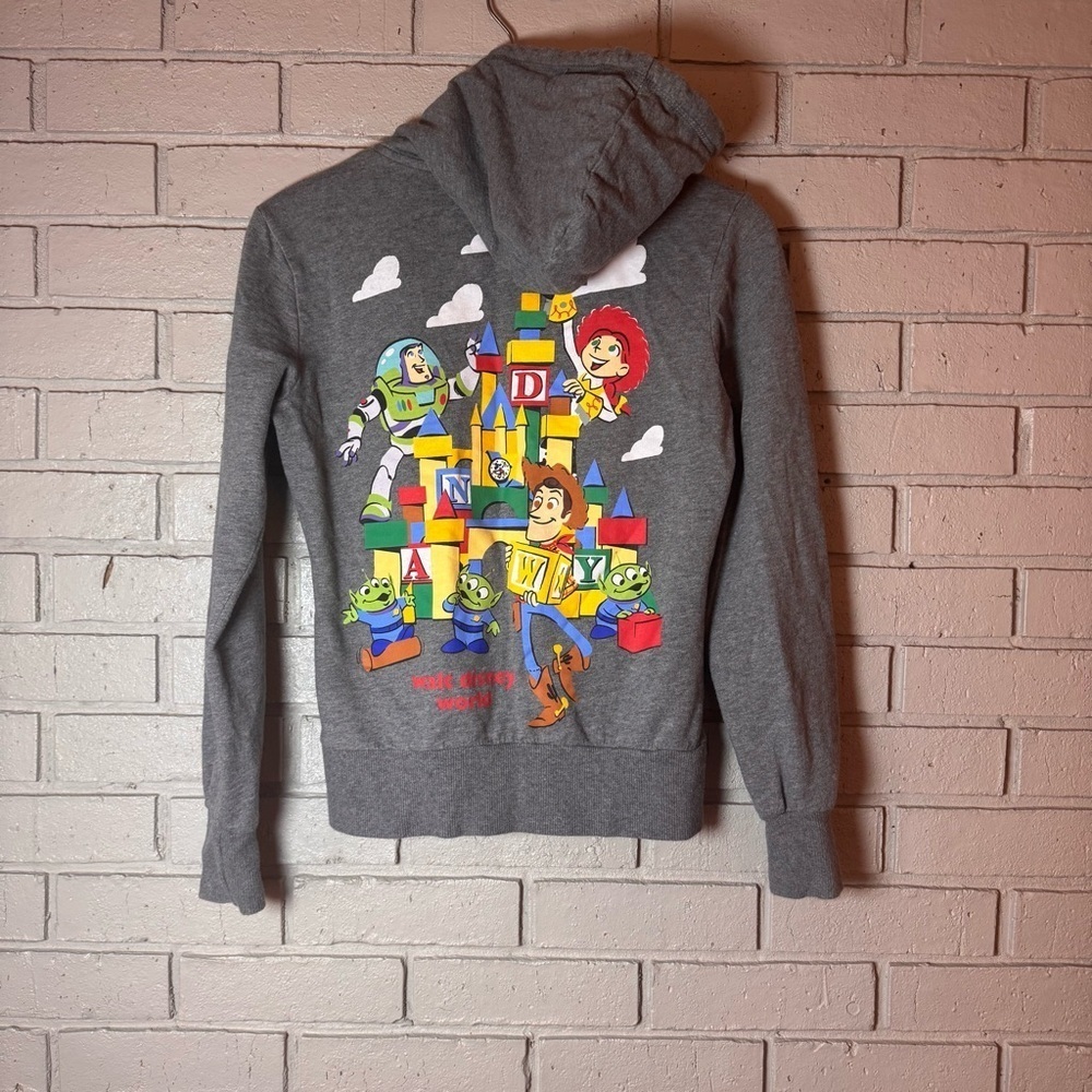 Gray size XSmall Toy Story Disney Parks full zip sweatshirt. - Picture 2 of 6
